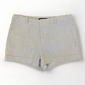 Forever 21 Women's Chino Shorts Size S Pinstripe Stretch Belt Loops Pockets GUC